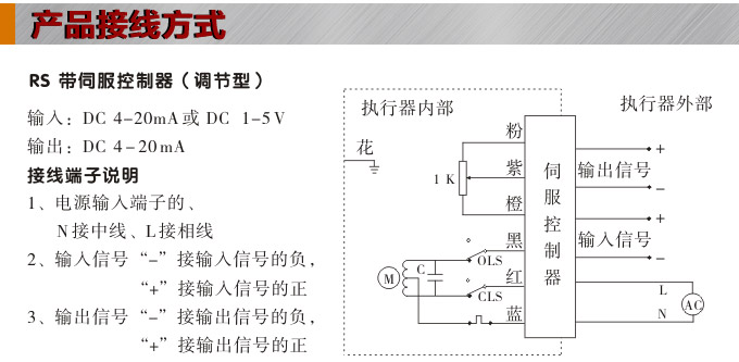 電動(dòng)執(zhí)行器,電動(dòng)頭,YTDG-RS50電動(dòng)執(zhí)行機(jī)構(gòu)接線圖