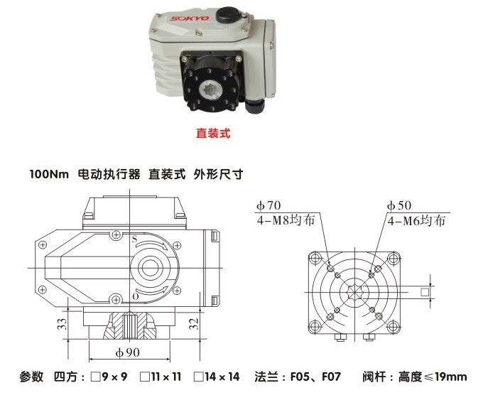 電動(dòng)執(zhí)行器,電動(dòng)頭,YTDG-RS100電動(dòng)執(zhí)行機(jī)構(gòu)結(jié)構(gòu)圖,直裝式