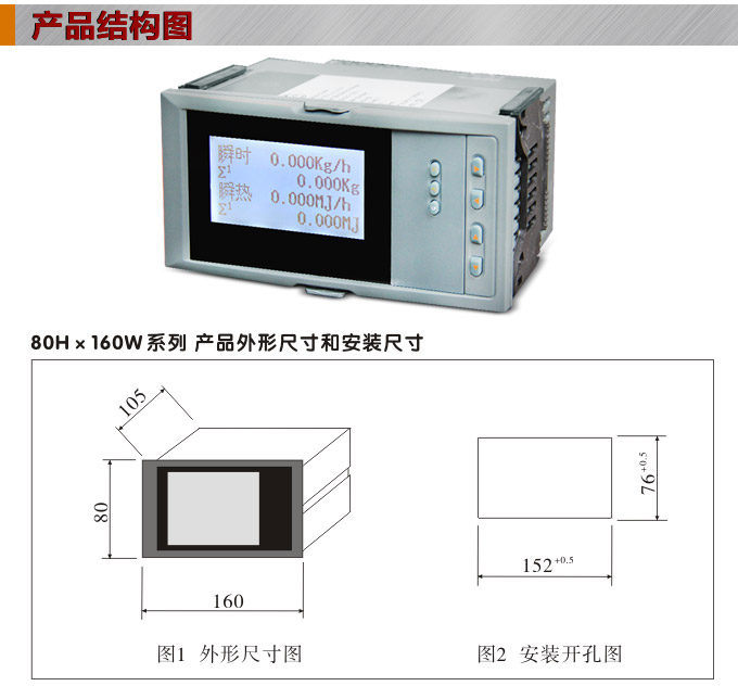 熱量表,DFR16液晶顯示熱量表,流量積算控制儀結構圖