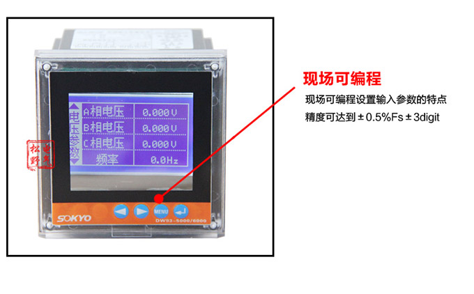 三相多功能表,DW93-5000多功能電力儀表細節(jié)展示4