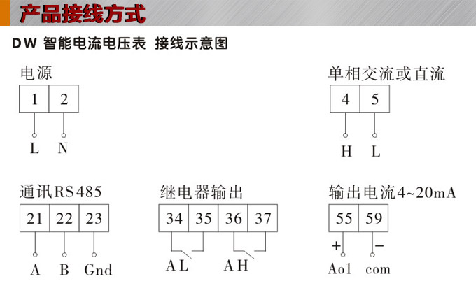 直流電流表,DW8數(shù)字電流表,電流表接線圖