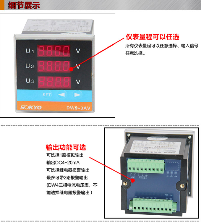 三相電壓表,DW9三相數(shù)字電壓表產(chǎn)品細節(jié)圖1