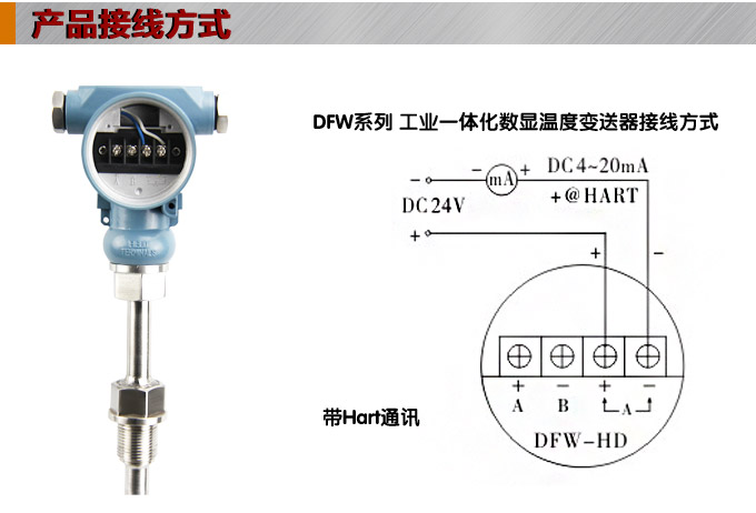 智能溫度變送器,DFW數(shù)顯溫度變送器溫度變送器接線方式