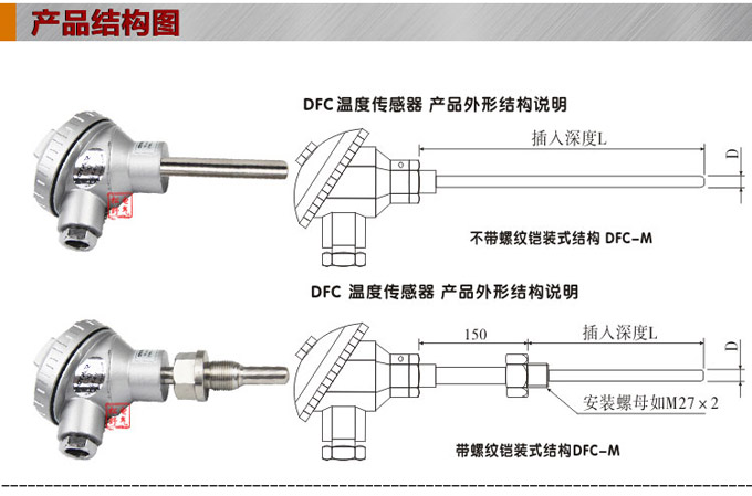 溫度傳感器,DFC一體化溫度傳感器結構圖1