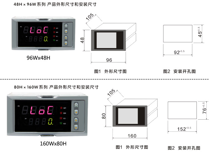 傳感器數顯表，DT100簡易型單回路顯示控制儀產品結構圖3