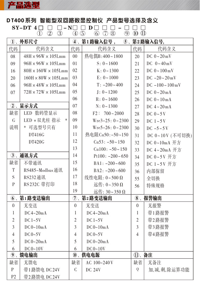 數(shù)顯控制儀，DT406智能雙回路數(shù)顯表，雙回路數(shù)顯控制儀產(chǎn)品選型