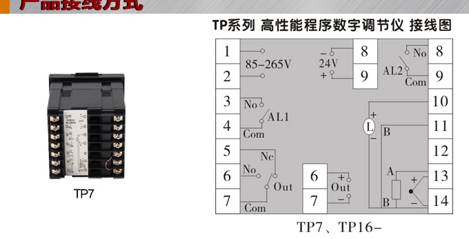 數(shù)字調(diào)節(jié)儀,TP7數(shù)字程序調(diào)節(jié)儀,智能PID調(diào)節(jié)器接線(xiàn)方式