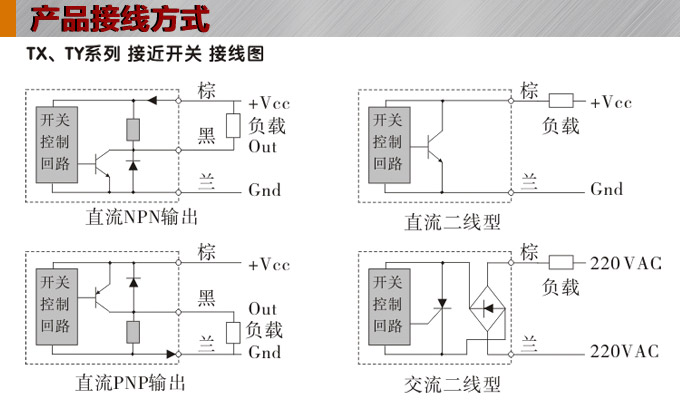 電感式接近開(kāi)關(guān),TX-30圓柱形接近開(kāi)關(guān)接線圖