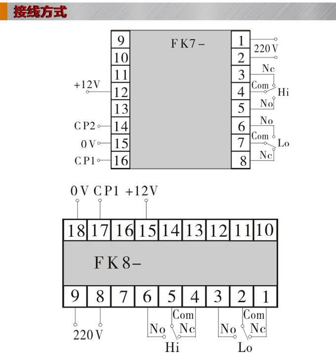 轉(zhuǎn)速表,FK頻率表,線速度表接線方式