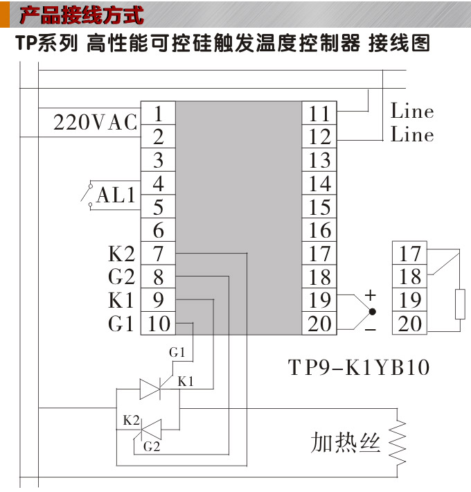 溫度控制器,TP9單相移相觸發(fā)溫控器,可控硅溫度控制器接線圖